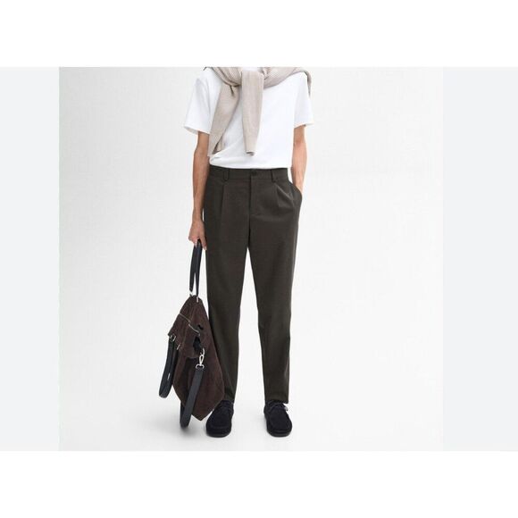 Massimo Dutti Men Dress Pants trouser EU 42 US 32 Black Relaxed Fit 0013/018 NWT - Picture 1 of 12